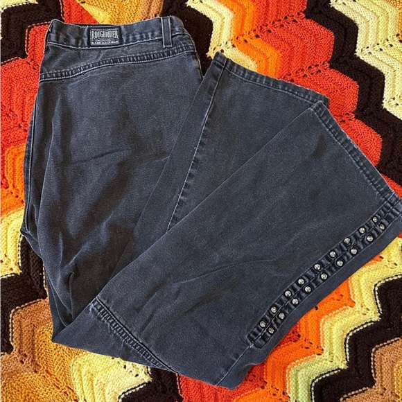 Roughrider Denim - Wide leg studded Roughrider jeans